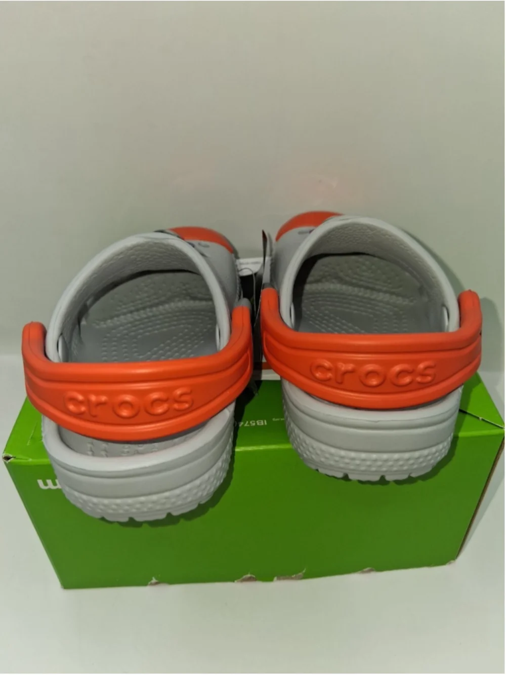 Crocs Glow in Dark Roacket Ship. C5 Toddler Clog Shoes Gray, Orange NEW